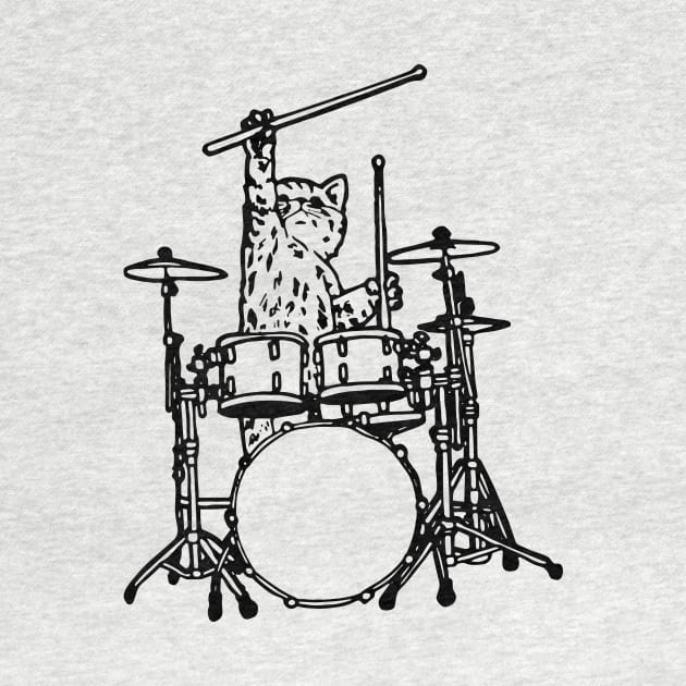 Cat Playing Drum by Rumsa